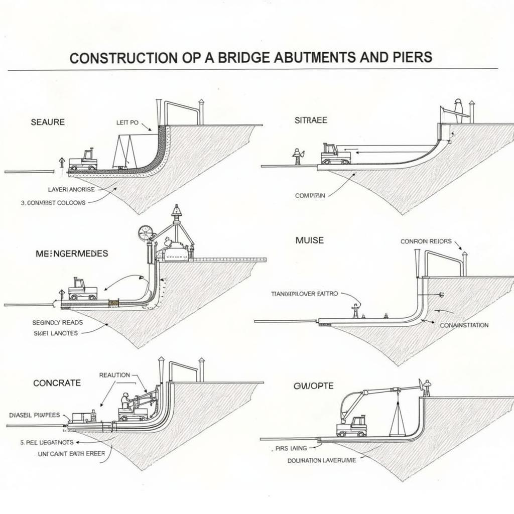 Bản vẽ tổng quan biện pháp thi công mố trụ cầu