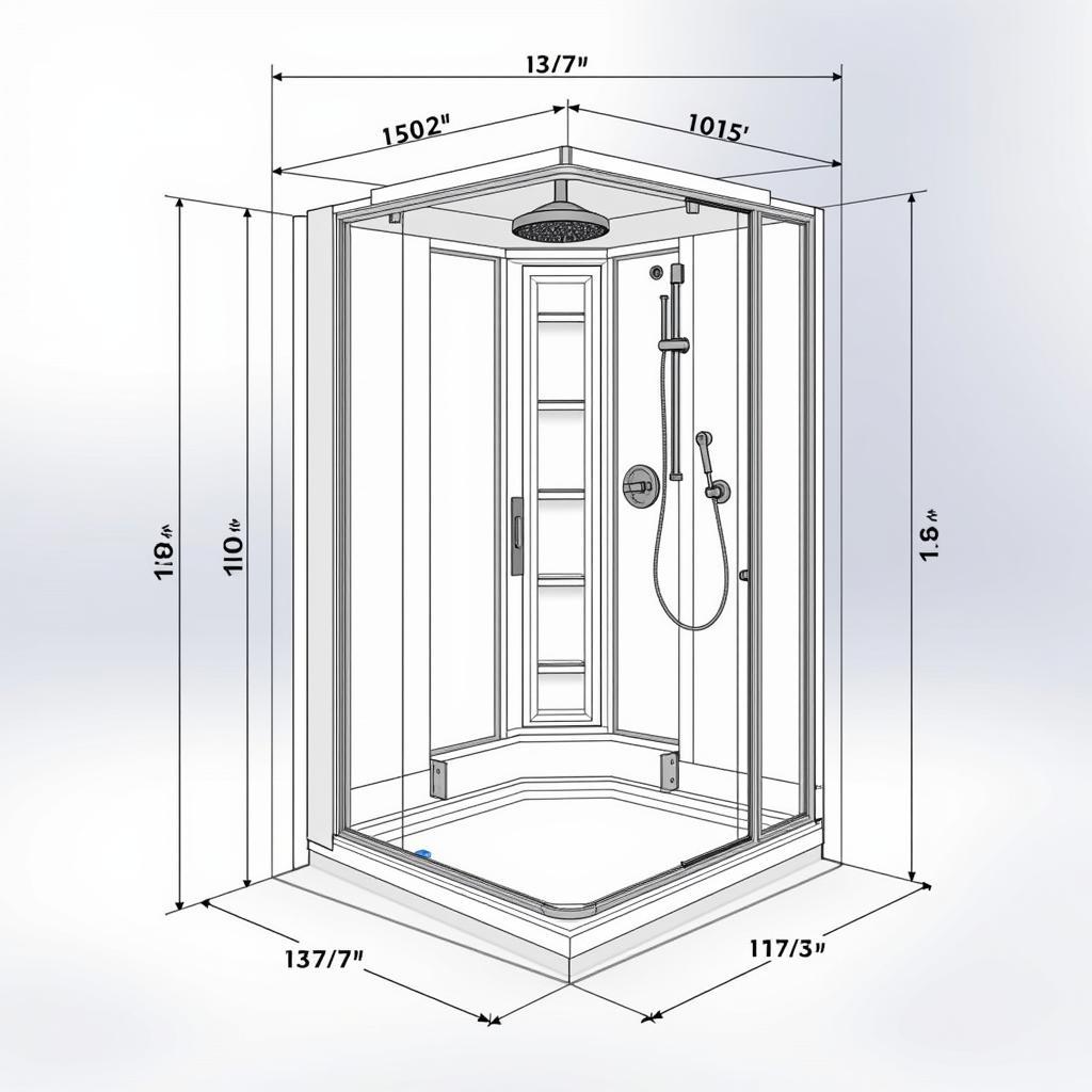 Bản vẽ CAD cabin tắm hiện đại