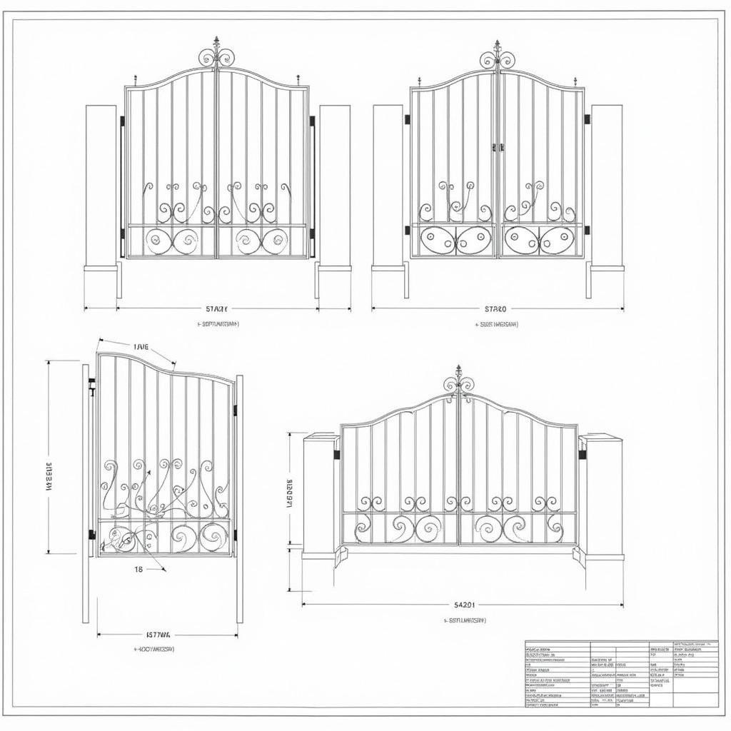 Bản vẽ CAD cửa cổng sắt cổ điển quy trình thi công