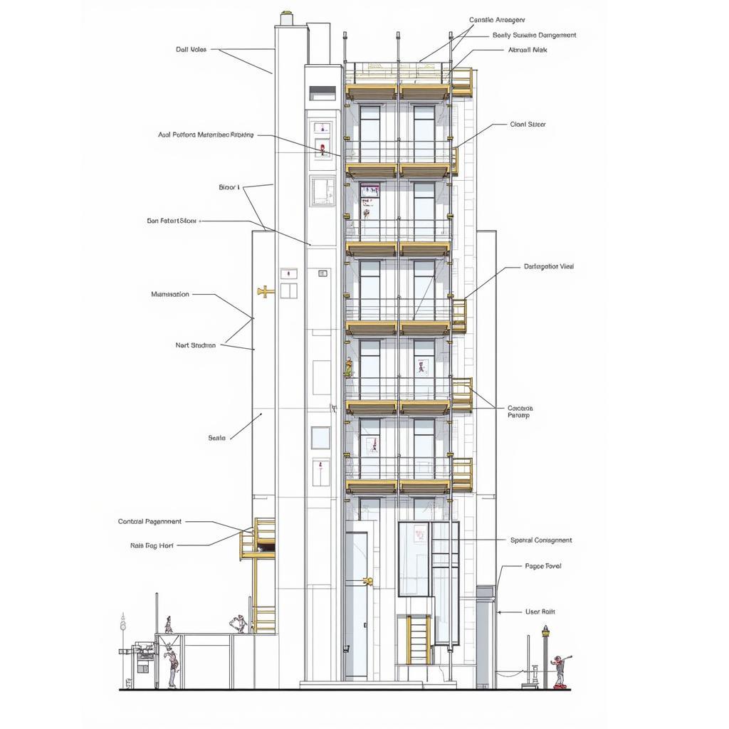 Bản vẽ CAD giàn giáo treo cao tầng