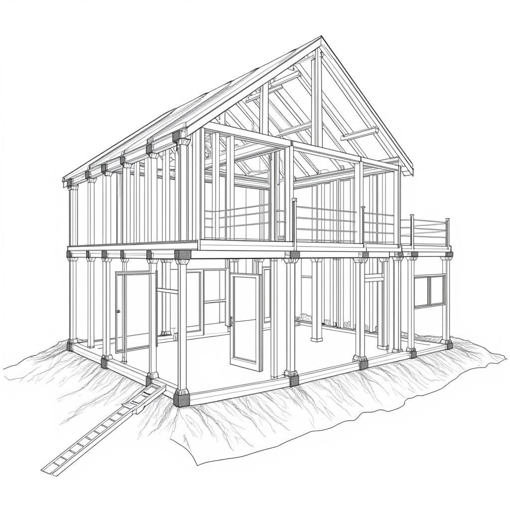 Bản vẽ CAD kết cấu nhà phố 8m chi tiết