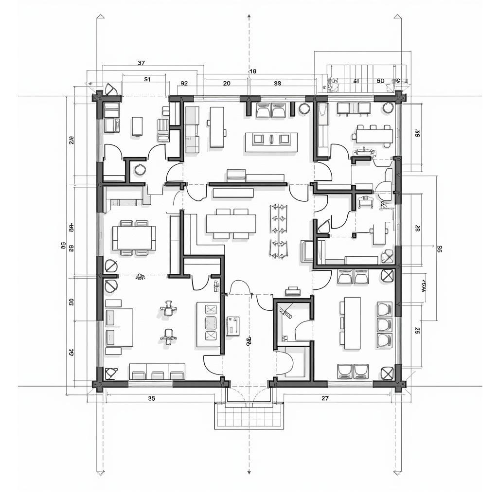 Bản vẽ CAD mặt bằng văn phòng hiện đại