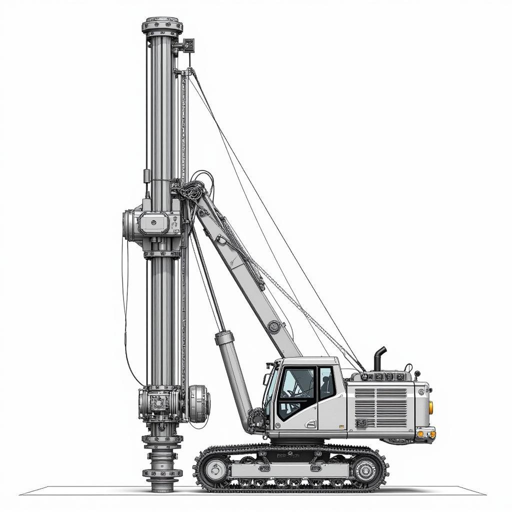 Bản vẽ CAD máy ép cọc robot hiện đại