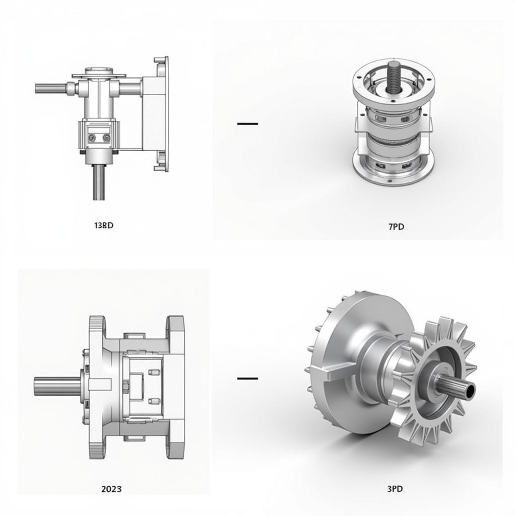 Bản vẽ CAD motor giảm tốc 2D và 3D