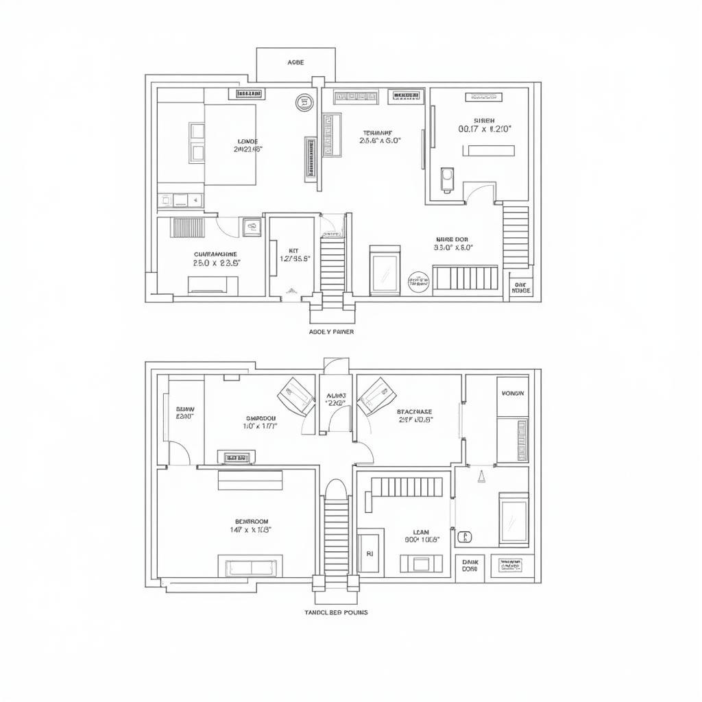 Bản vẽ CAD nhà 2 tầng 5x17 mặt bằng