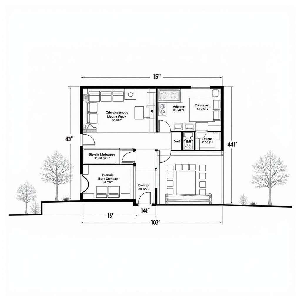 Bản vẽ CAD nhà 5x15m hiện đại