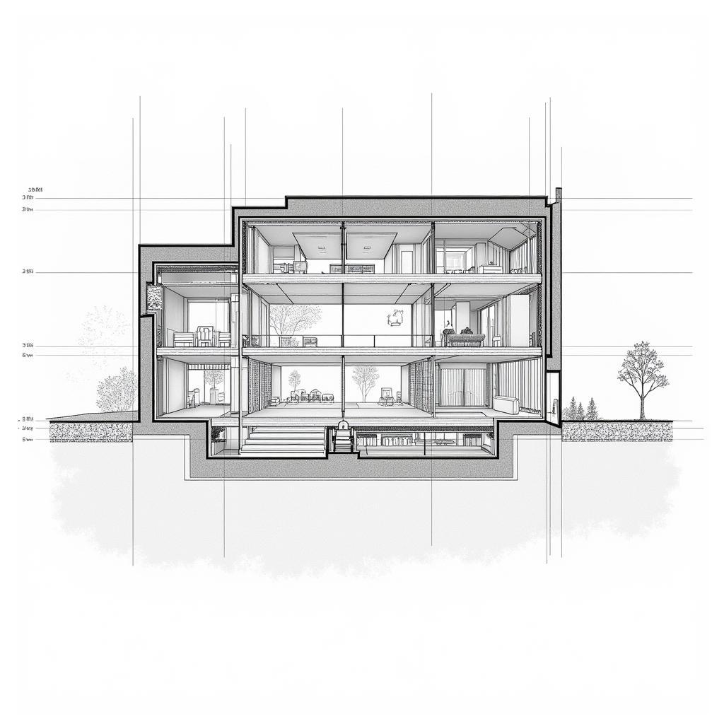 Bản vẽ CAD nhà hát Bến Thành - Mặt cắt