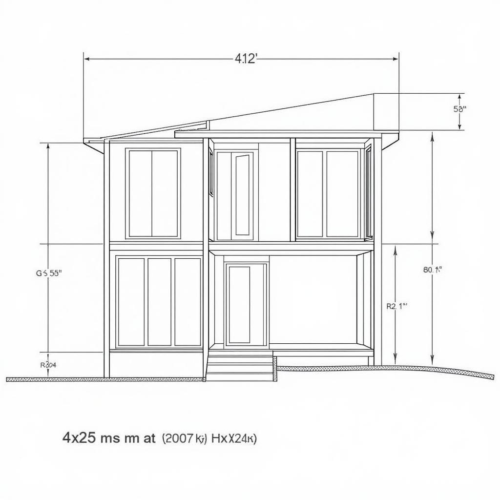 Bản vẽ CAD kết cấu nhà phố 3 tầng 4x25m