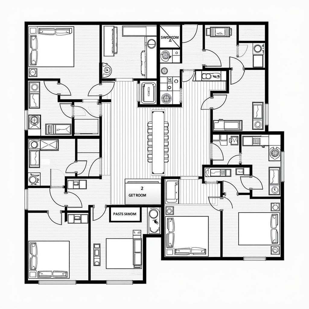 Bản vẽ CAD mặt bằng nhà trọ 5x20m