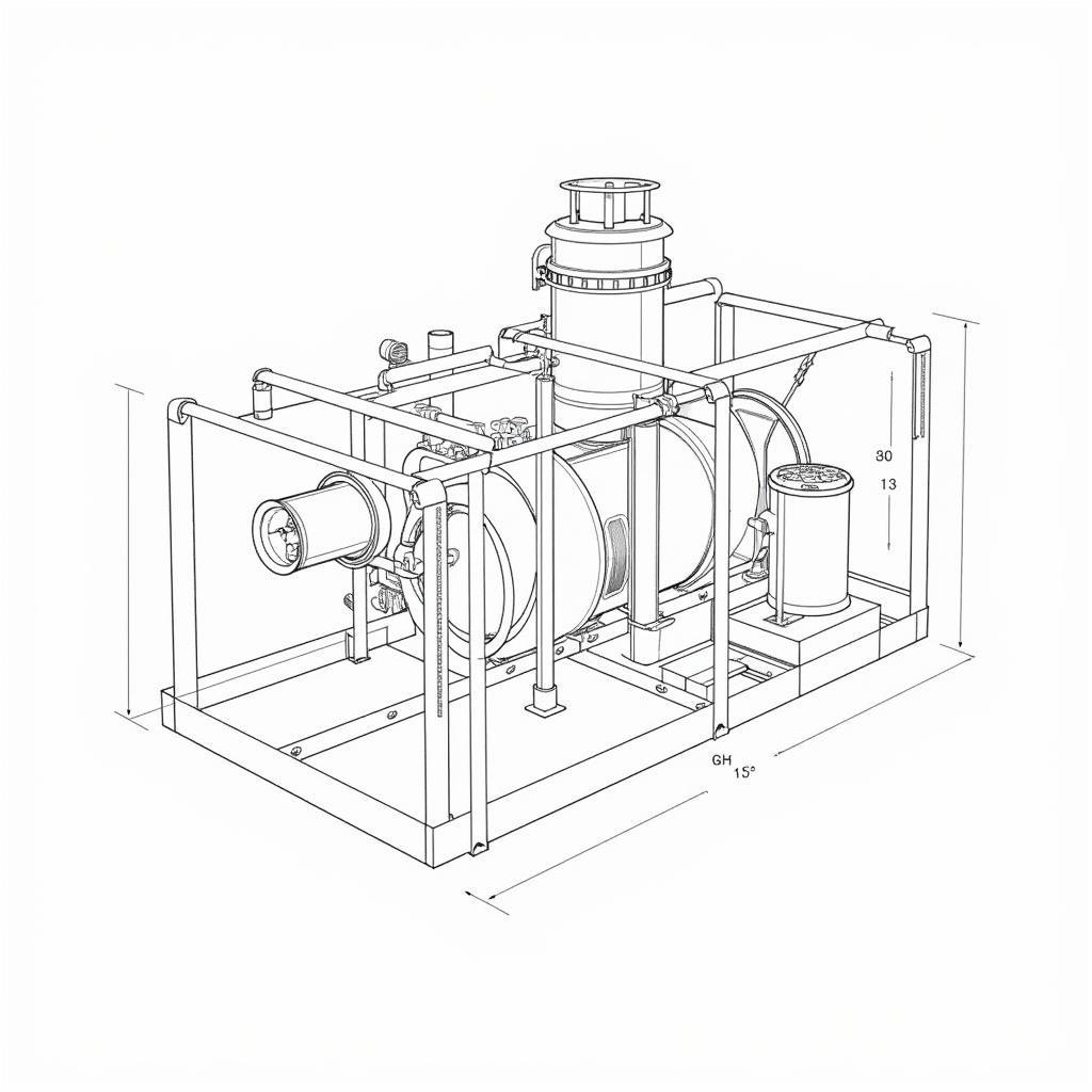 Bản vẽ CAD tổng quan thiết bị tách mù axit