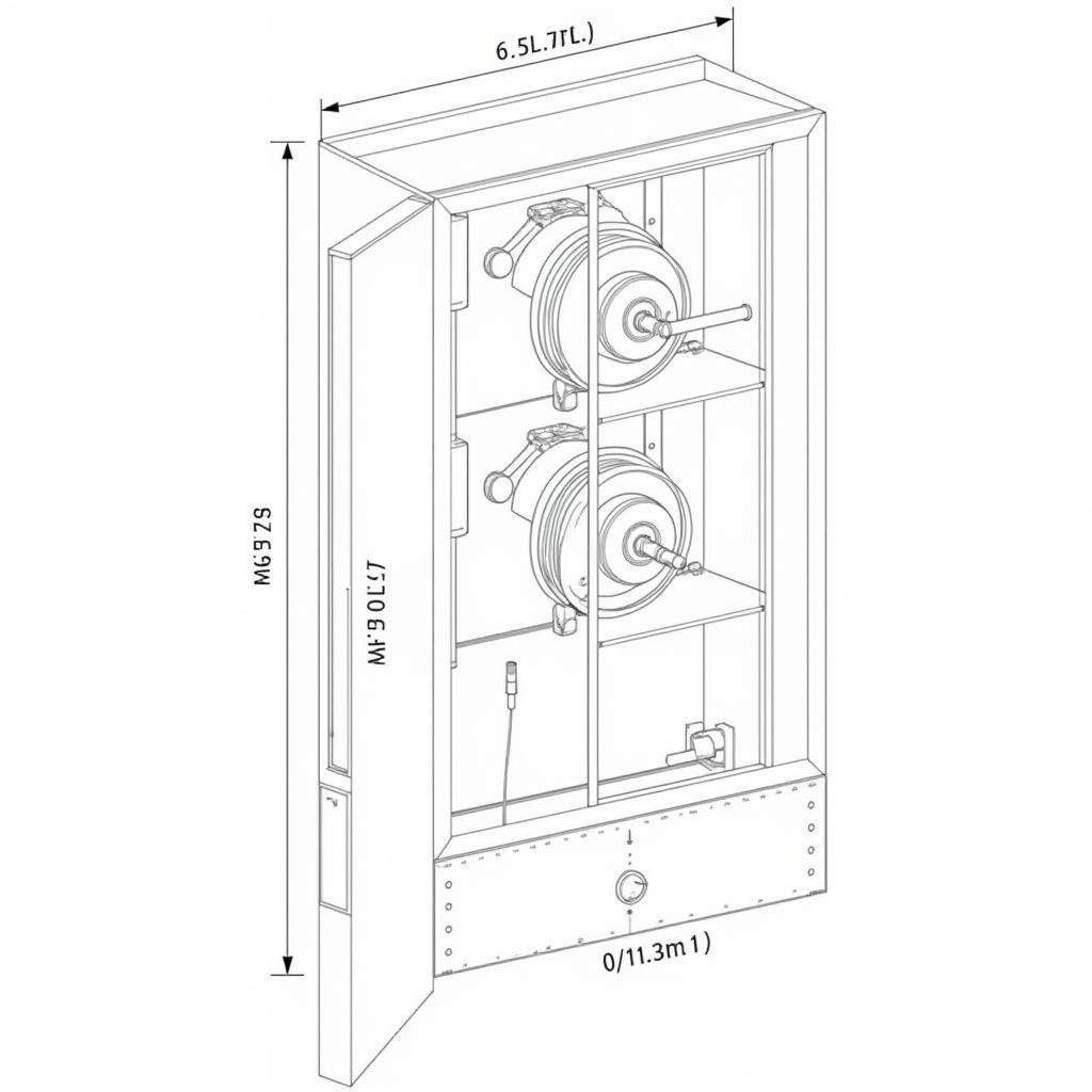 Bản vẽ CAD tủ chữa cháy 2 cuộn vòi: Kích thước chi tiết