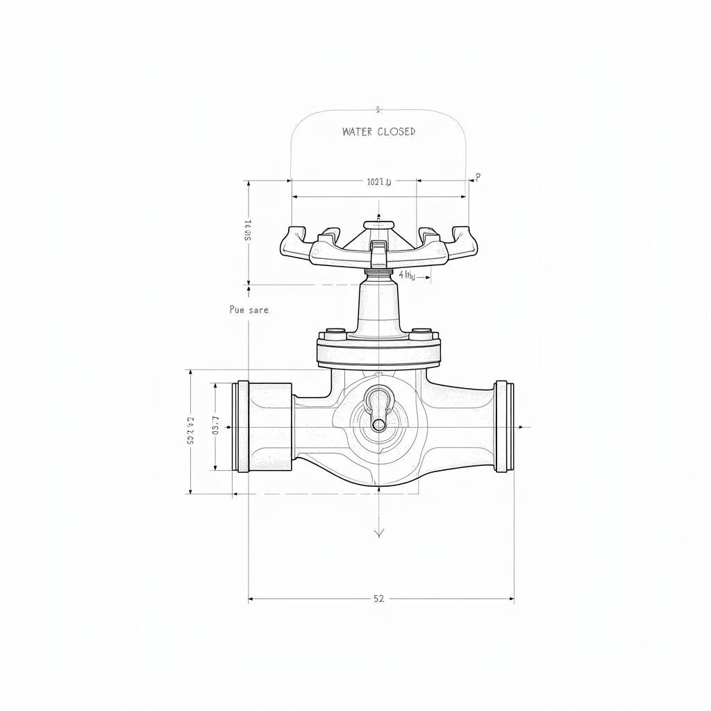 Bản vẽ CAD van khóa nước chi tiết