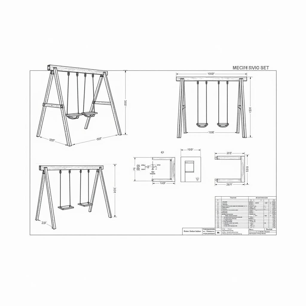 Bản vẽ CAD xích đu 2D