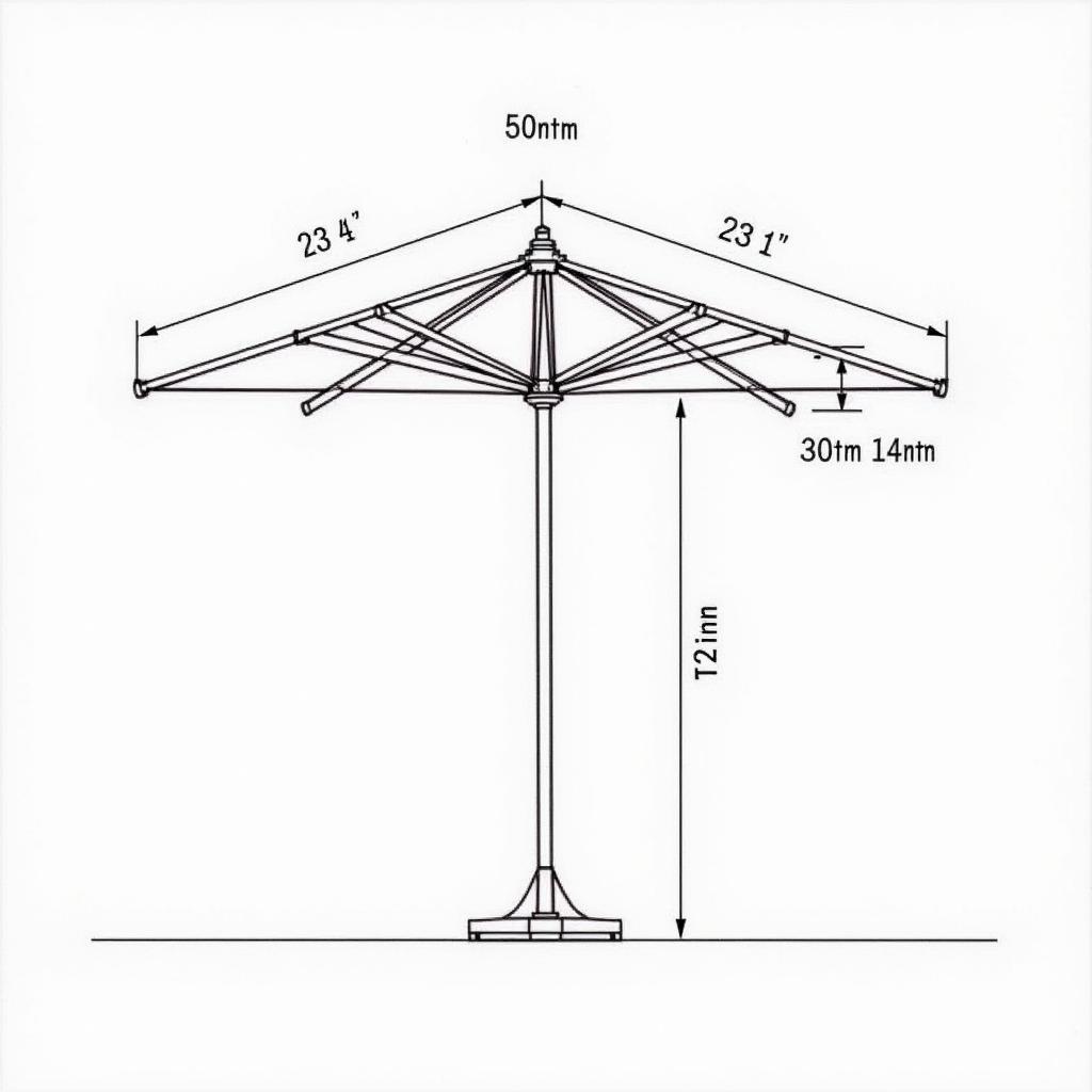 Bản vẽ chi tiết dù che: Khung dù