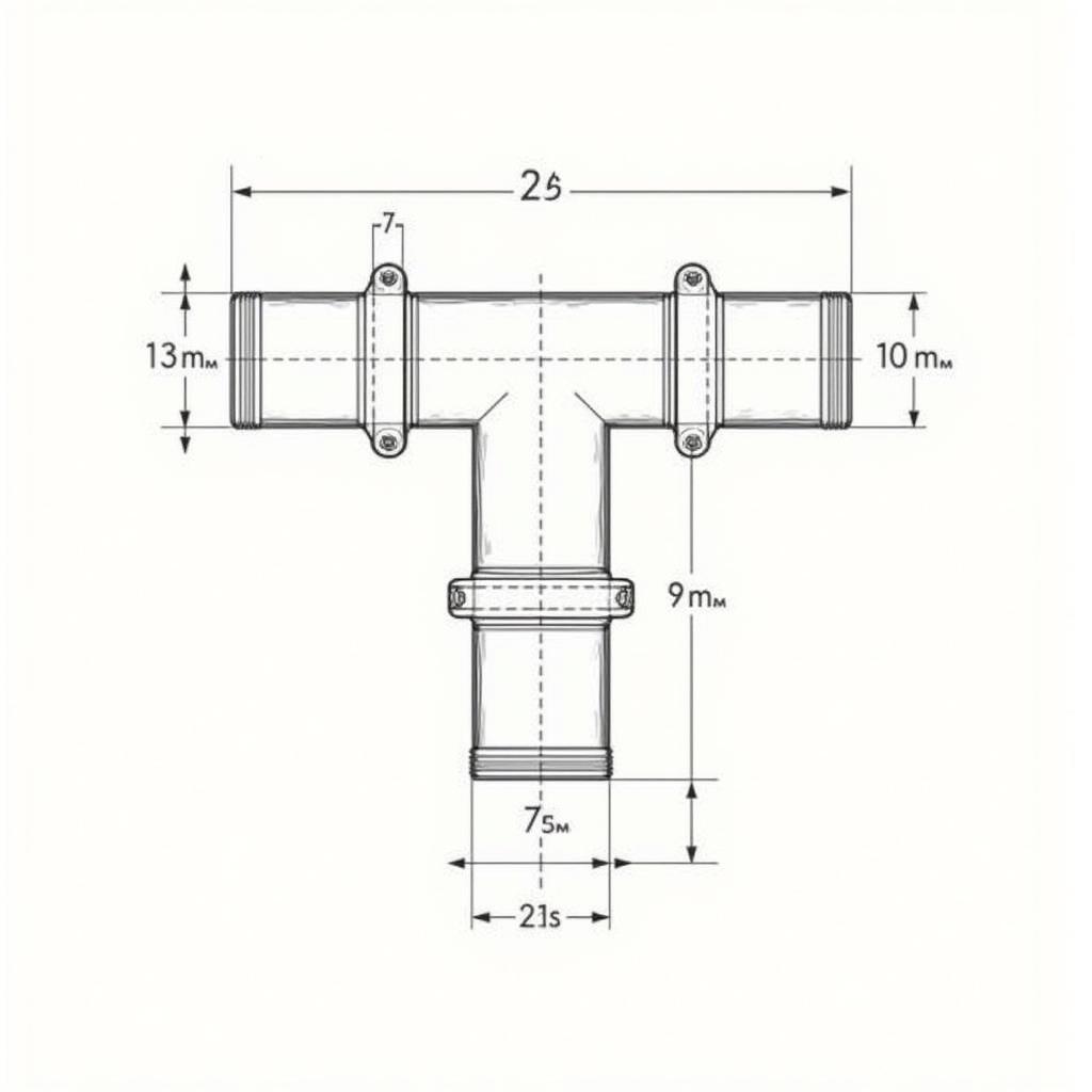 Bản vẽ chi tiết thân ba ngả kiểu Y