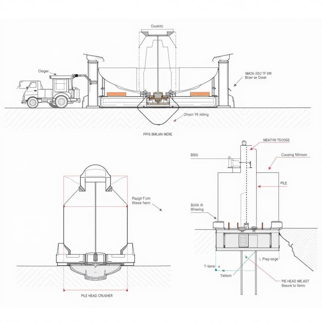 Bản vẽ công tác đập đầu cọc chi tiết