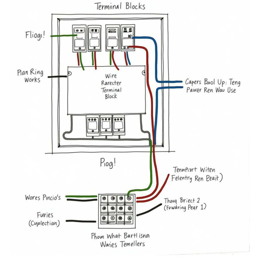 Bản vẽ terminal tủ điện hiển thị cách kết nối các thiết bị