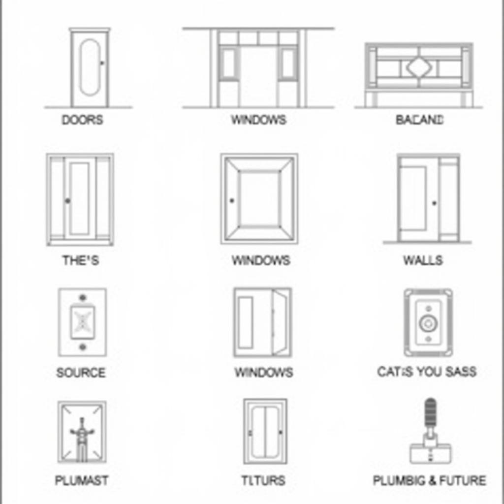 Các ký hiệu thường gặp trong AutoCAD