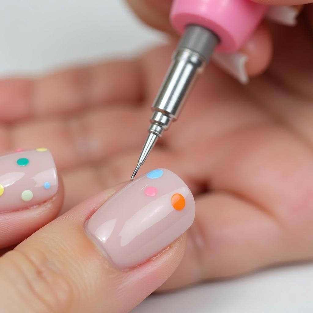 Kỹ thuật vẽ nail cơ bản với chấm bi và đường kẻ