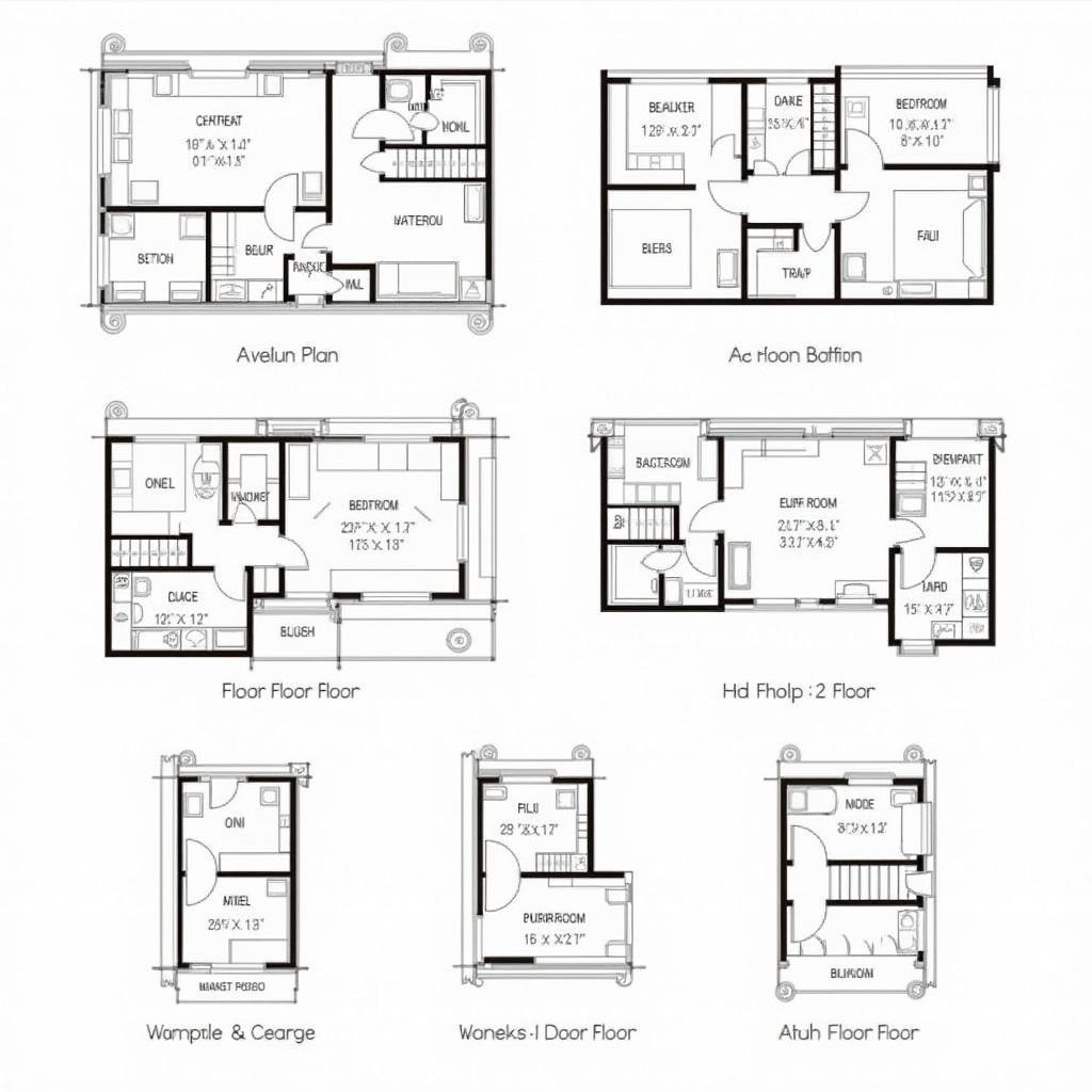 Mẫu bản vẽ căn hộ 2 phòng ngủ đẹp