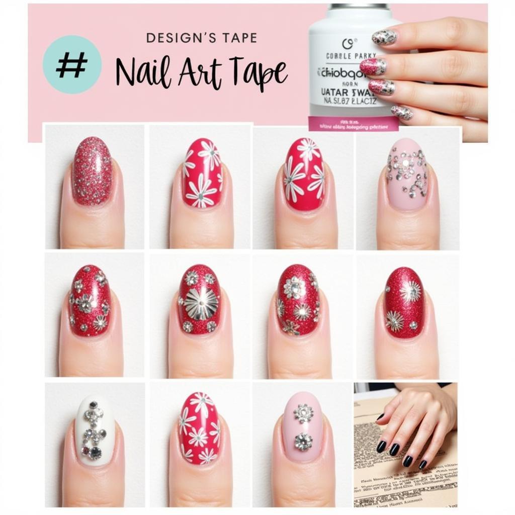 Mẫu nail art bằng băng dính