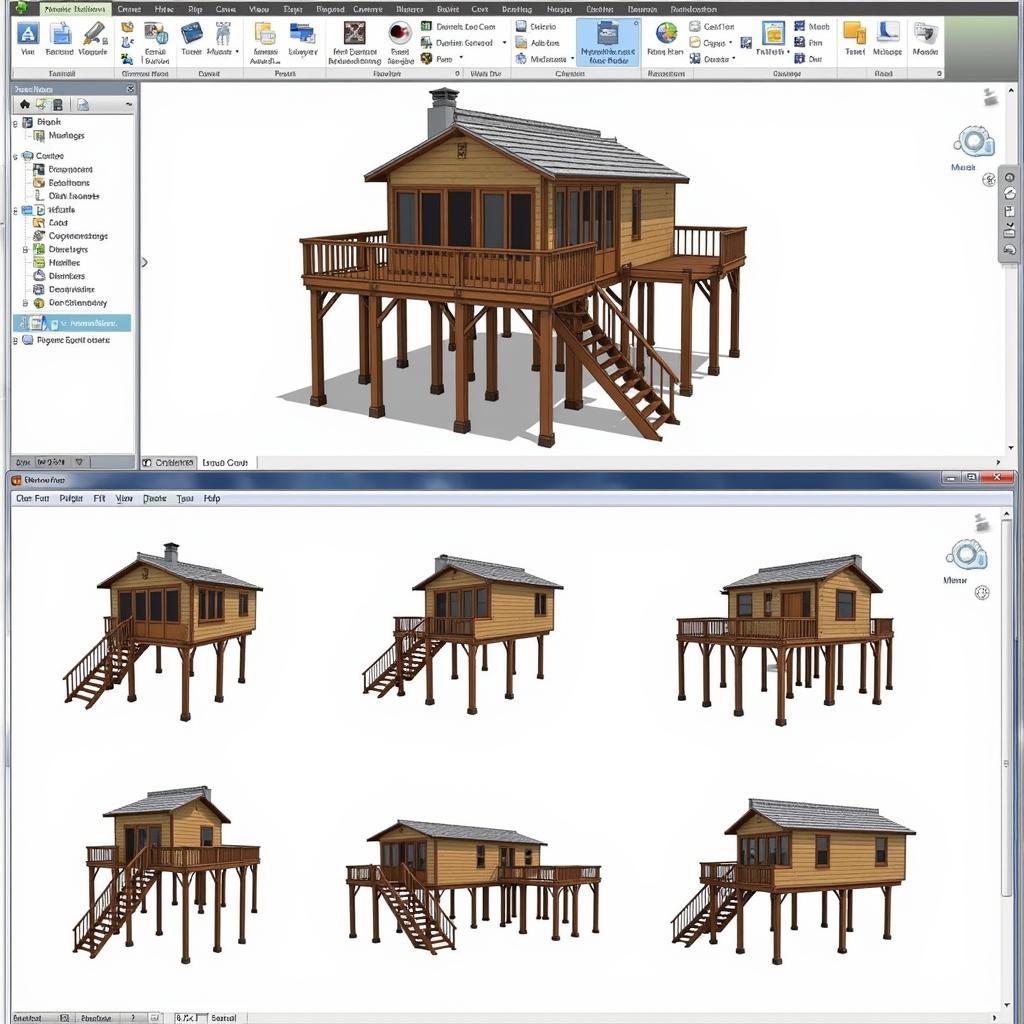 Thiết kế nhà sàn gỗ bằng phần mềm CAD