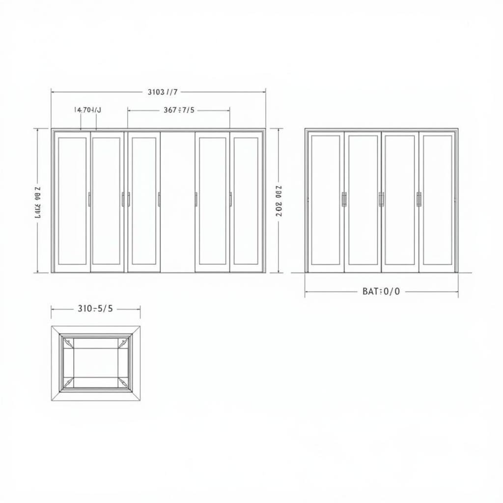 Thông số kỹ thuật chi tiết của cửa xếp trượt nhôm Xingfa, bao gồm kích thước, vật liệu và phụ kiện.