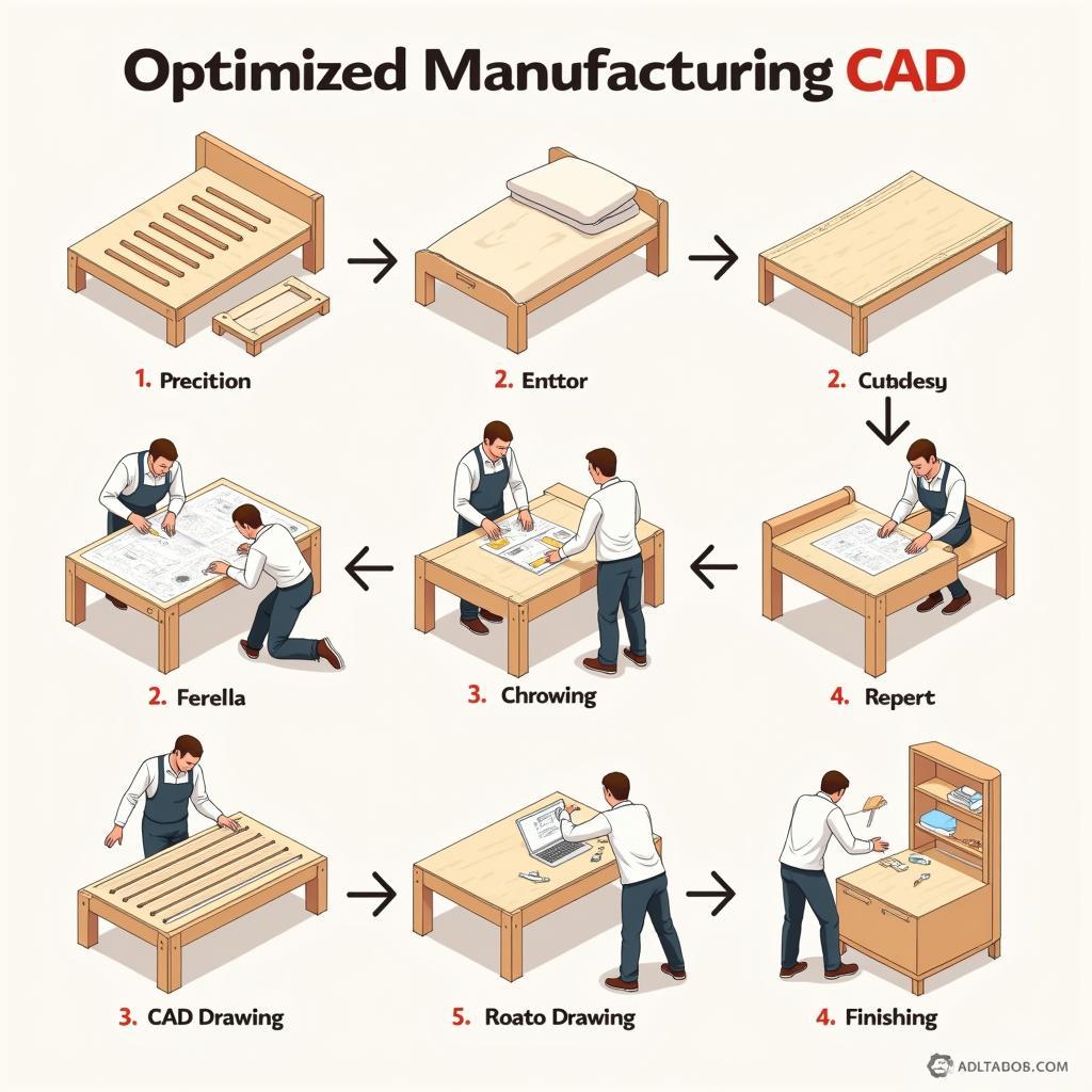 Tối ưu sản xuất giường ngủ Nhật với bản vẽ CAD