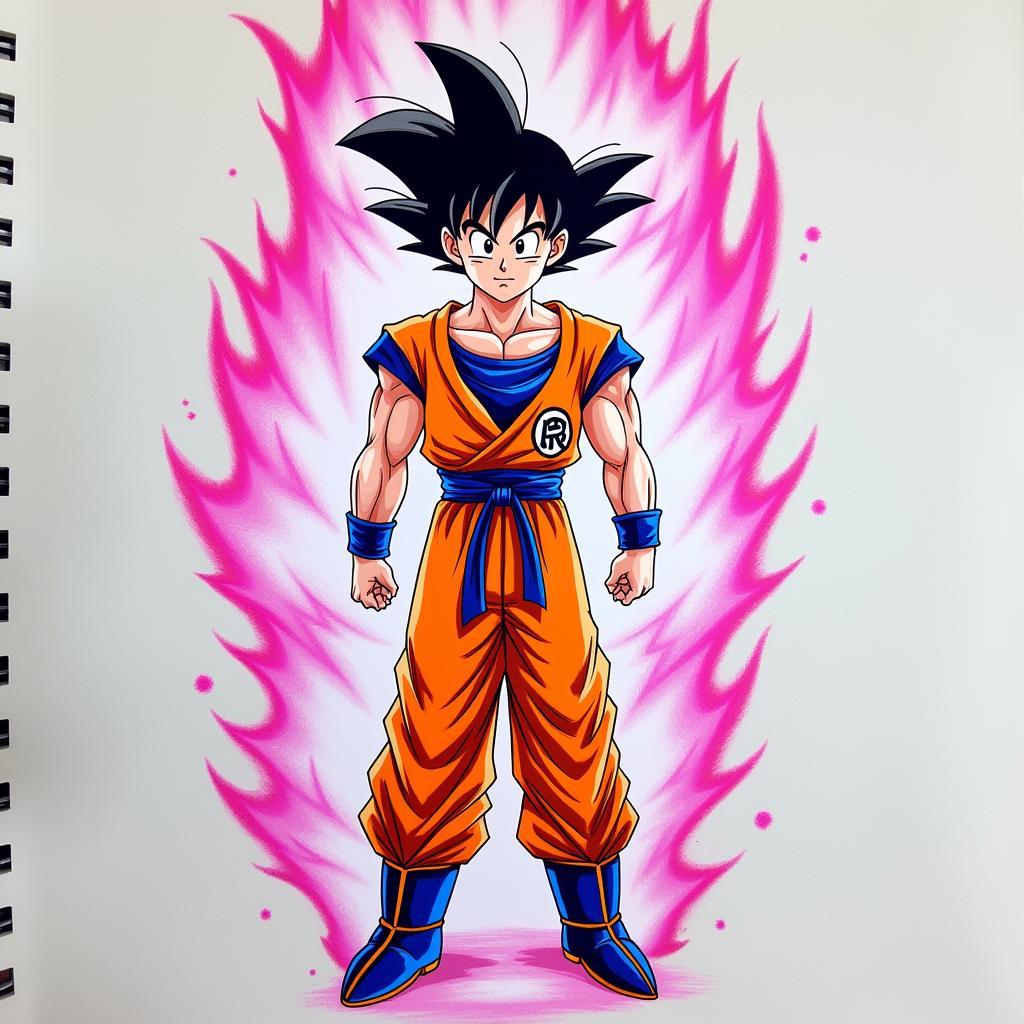 Vẽ Goku Bản Năng Vô Cực: Aura