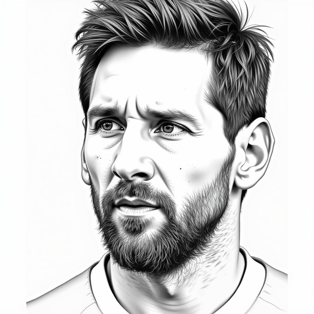 Vẽ khuôn mặt Messi