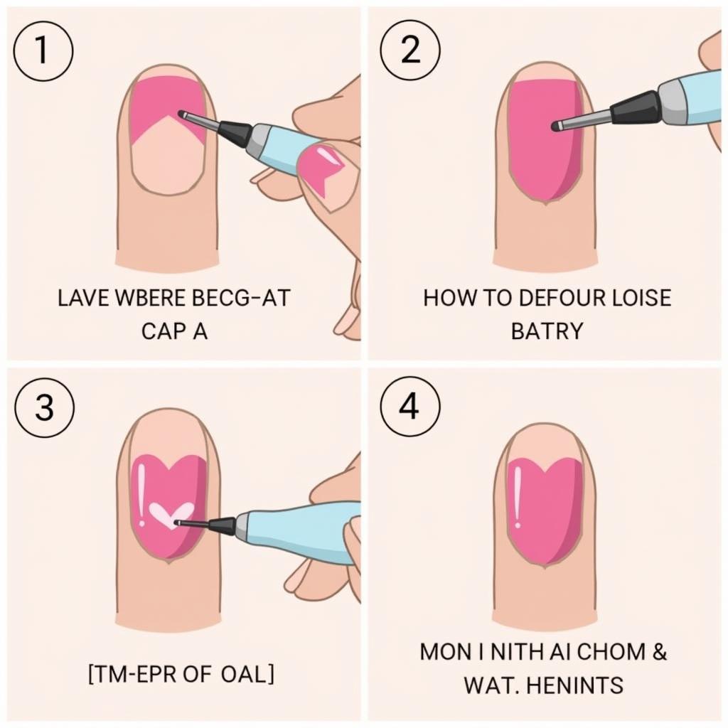 Vẽ móng tay đơn giản dễ thương với họa tiết trái tim