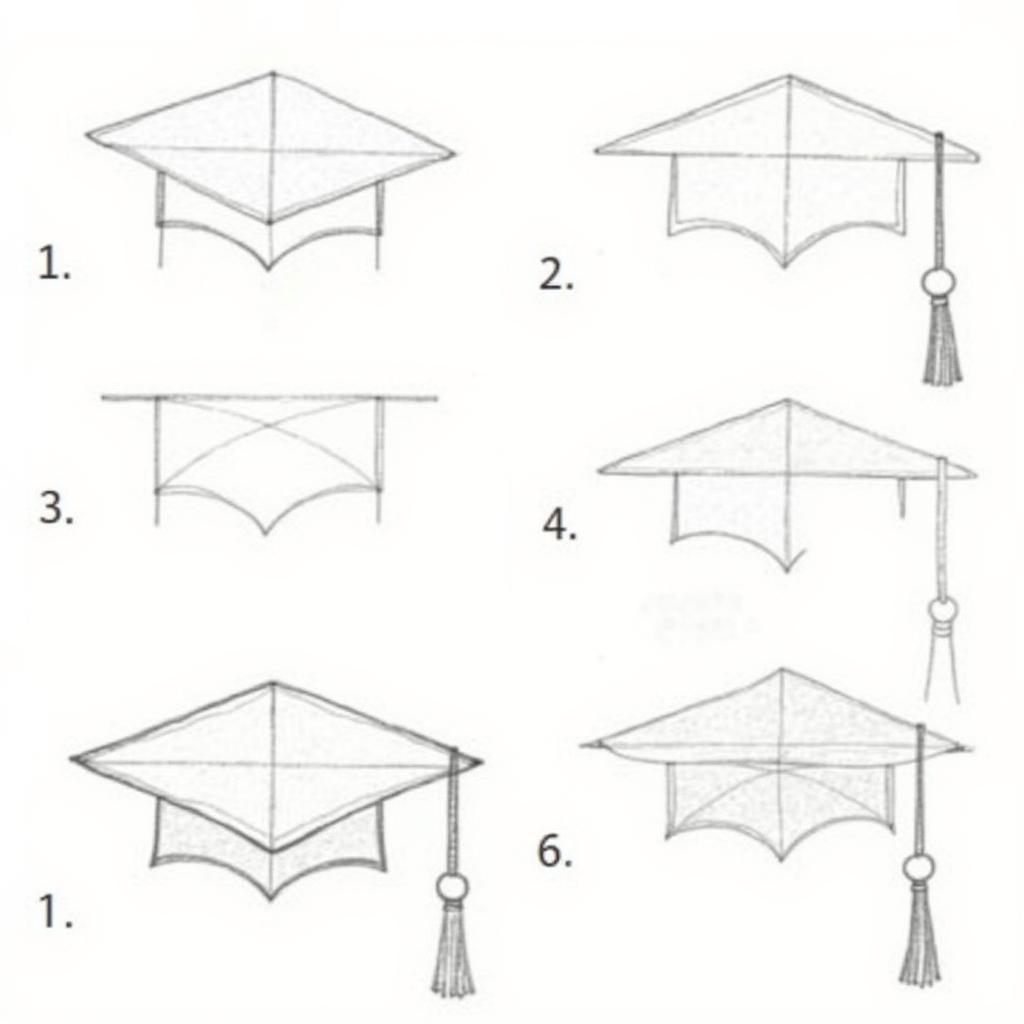 Vẽ mũ cử nhân bằng bút chì các bước