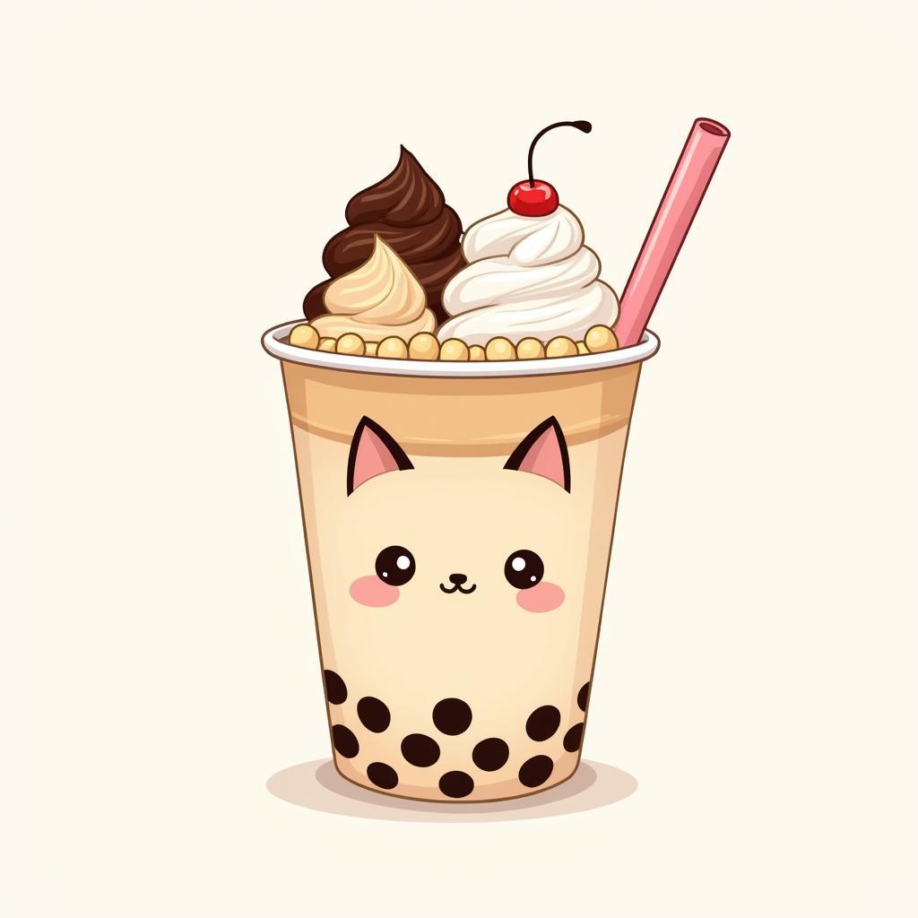 Vẽ trà sữa cute: Topping hấp dẫn