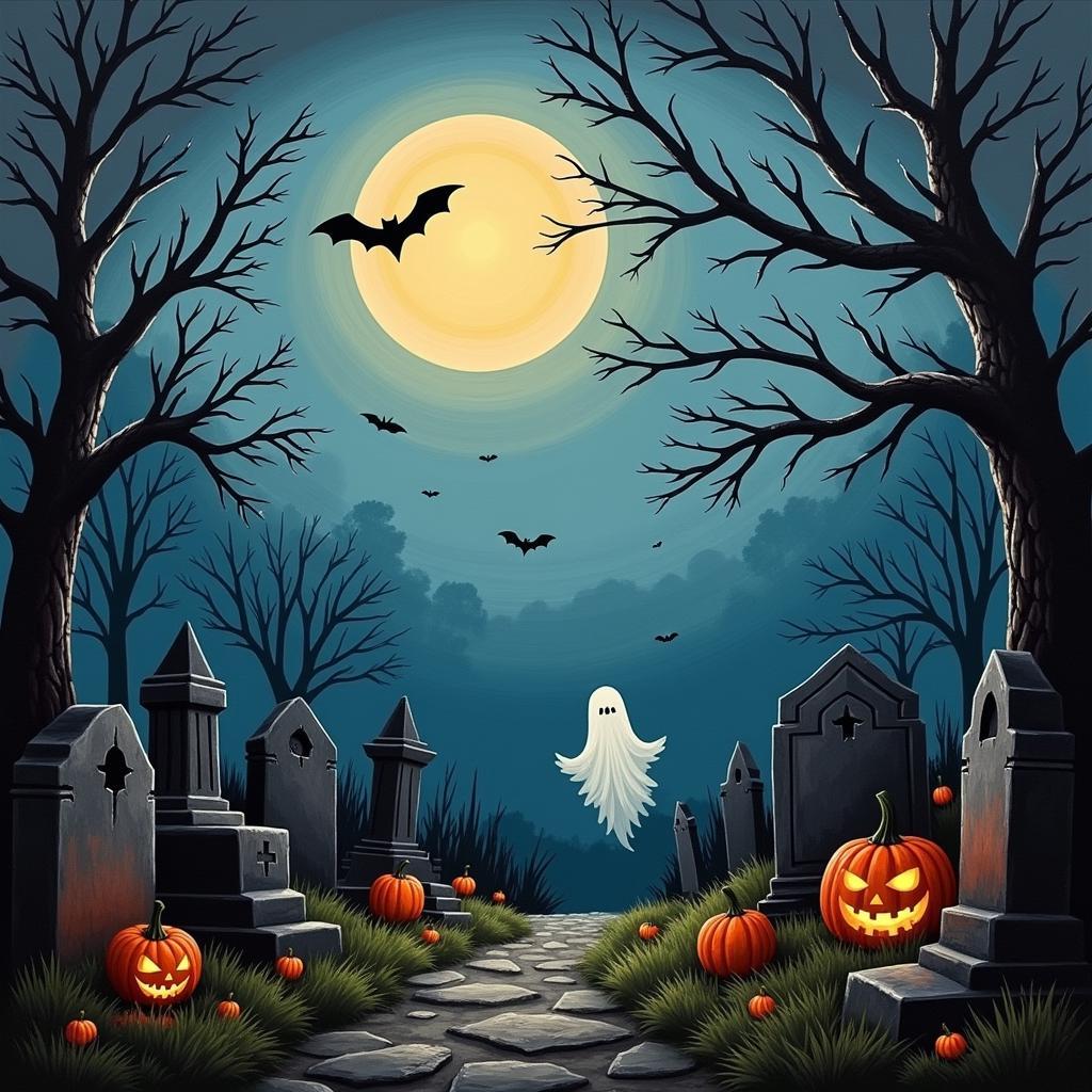 Vẽ tranh lễ hội Halloween lớp 9 - Hoàn thiện tác phẩm