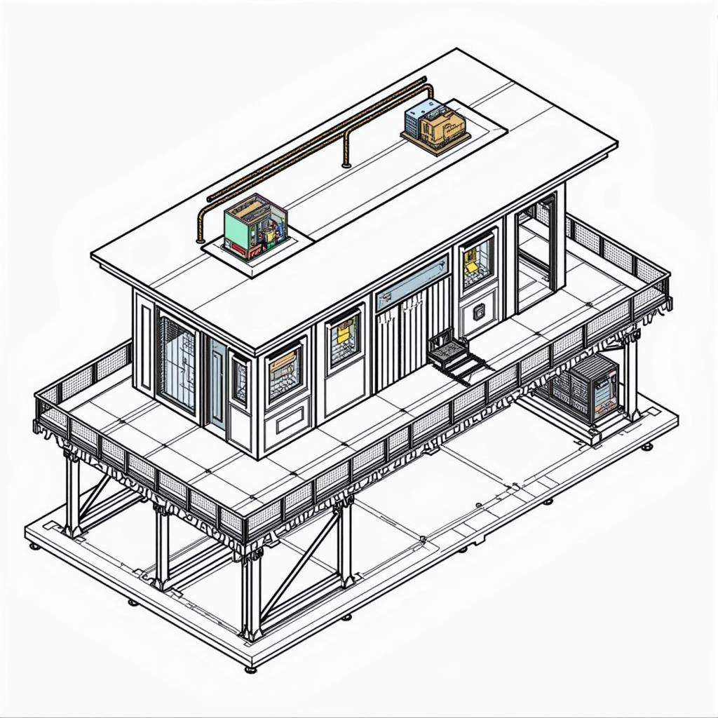 Ví dụ bản vẽ CAD sàn thao tác lấy mẫu khí thải hoàn chỉnh