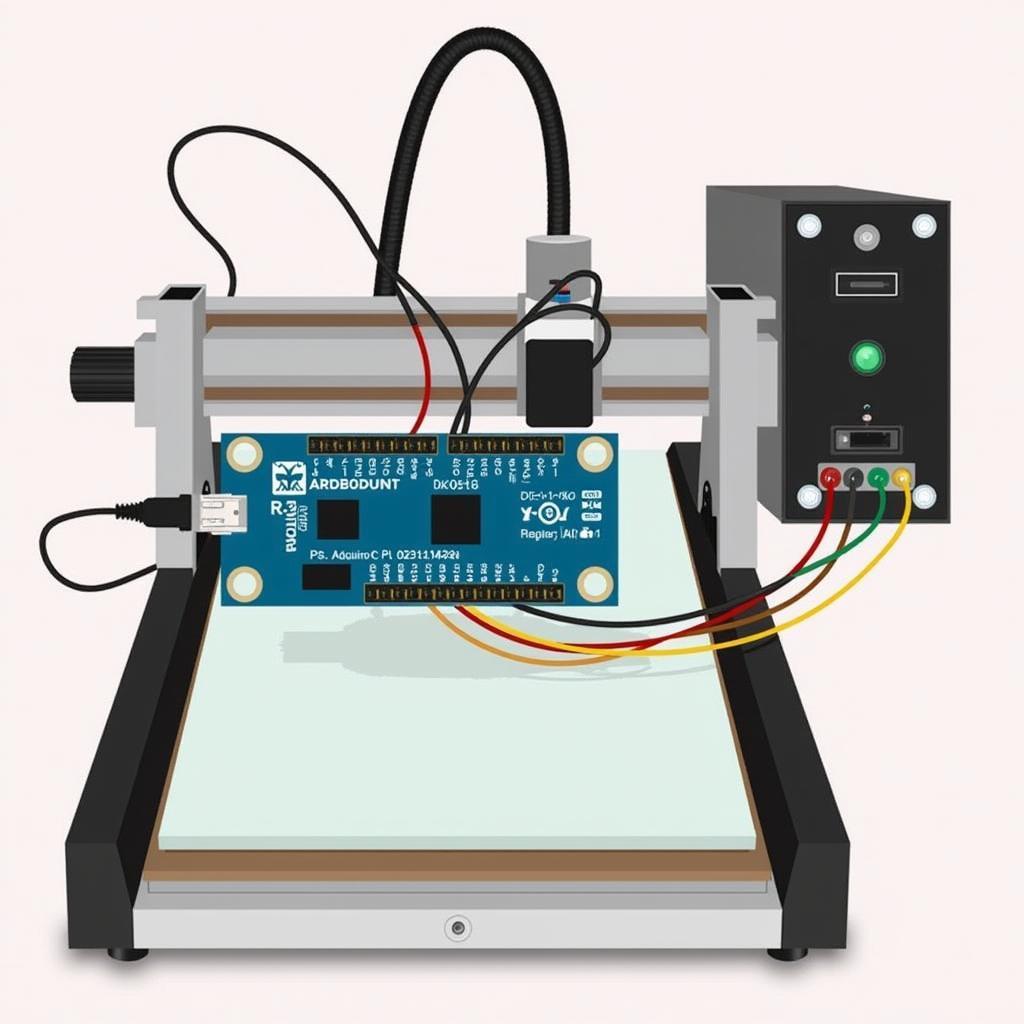 Arduino R3 kết nối với máy vẽ chữ