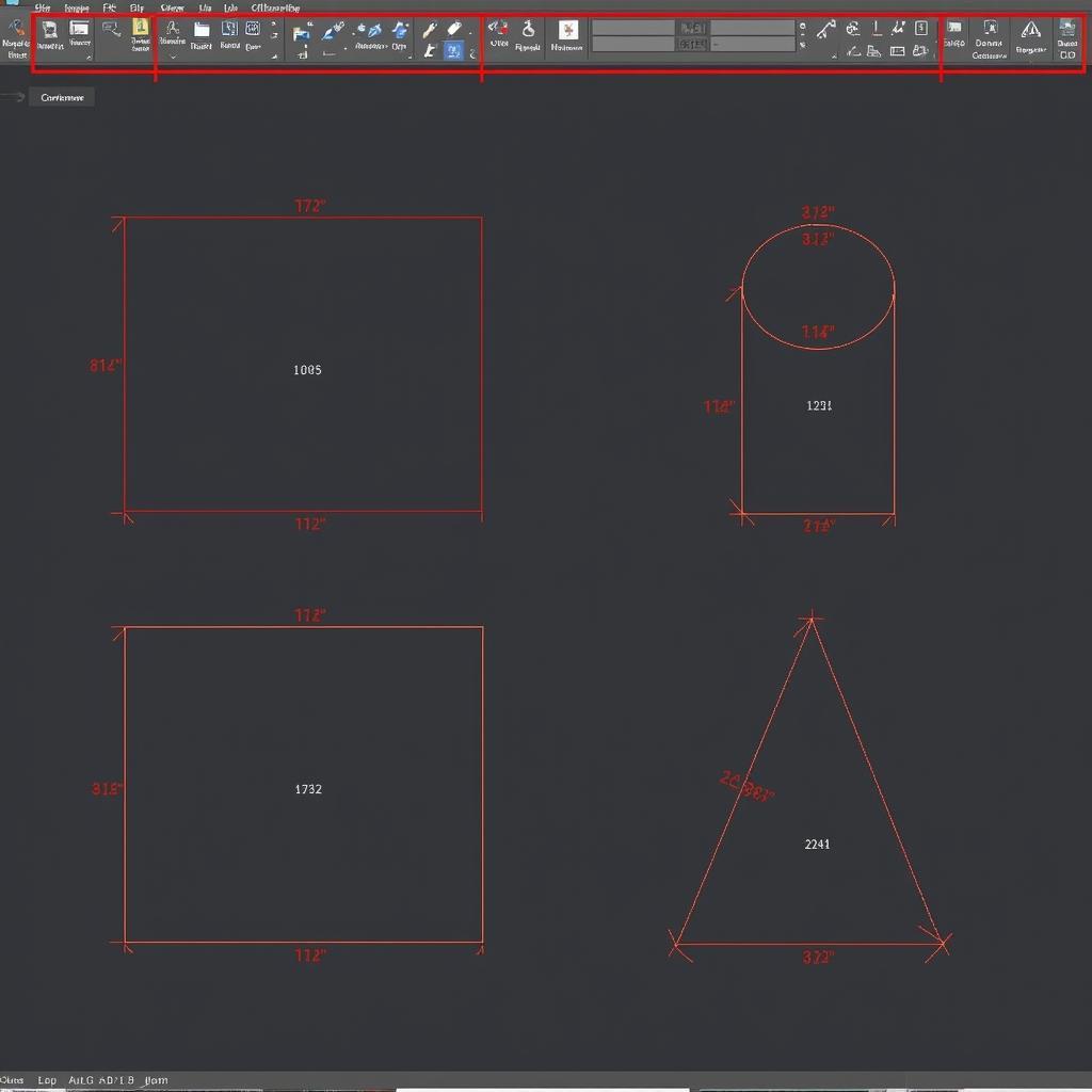 Bài tập vẽ hình khối cơ bản AutoCAD 2D