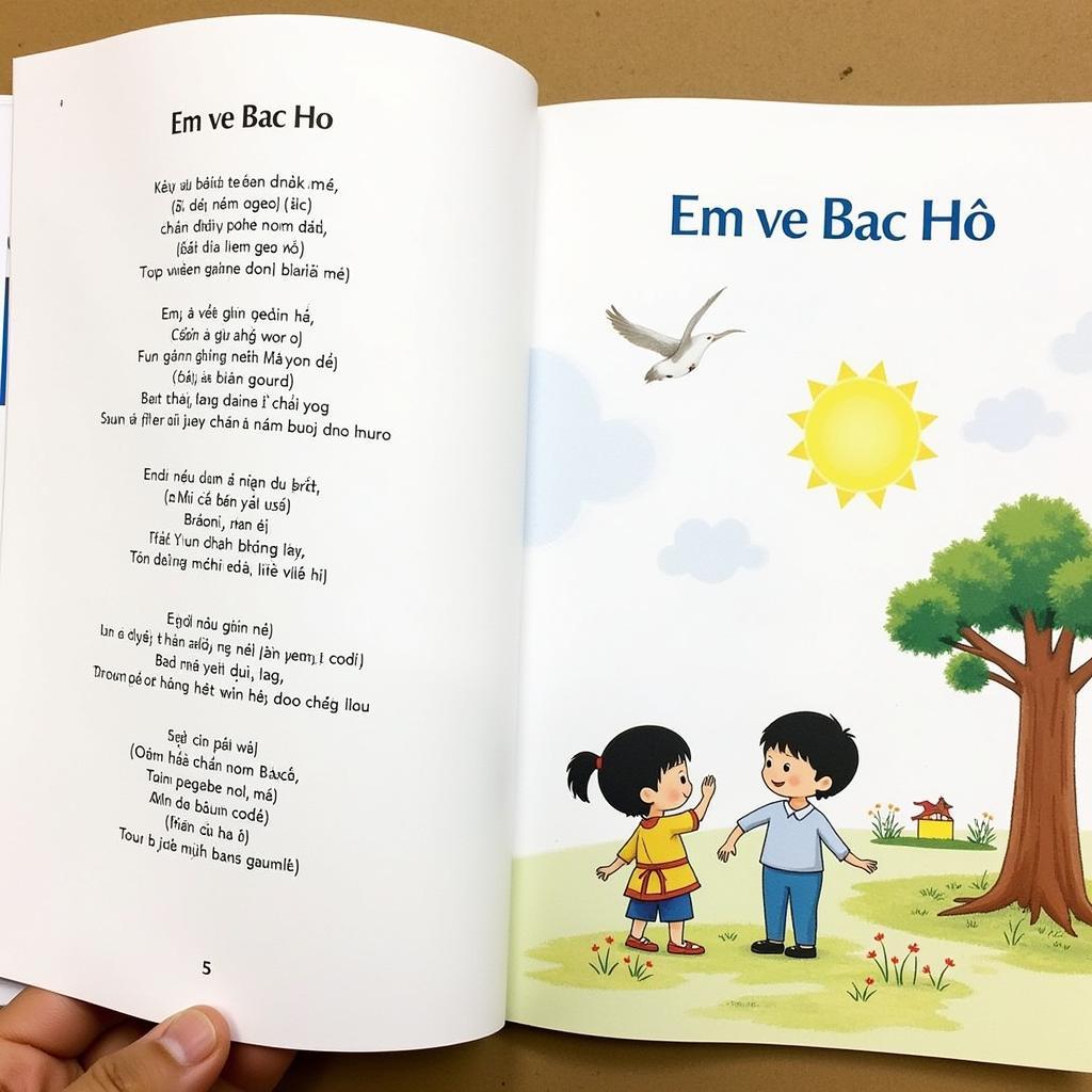 Hình ảnh bài thơ Em vẽ Bác Hồ trong sách giáo khoa tiểu học