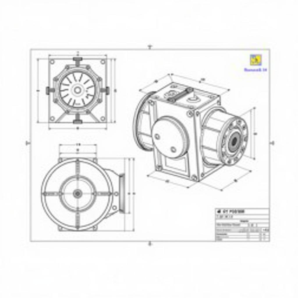 Bản vẽ 2D hộp giảm tốc Solidworks hình chiếu