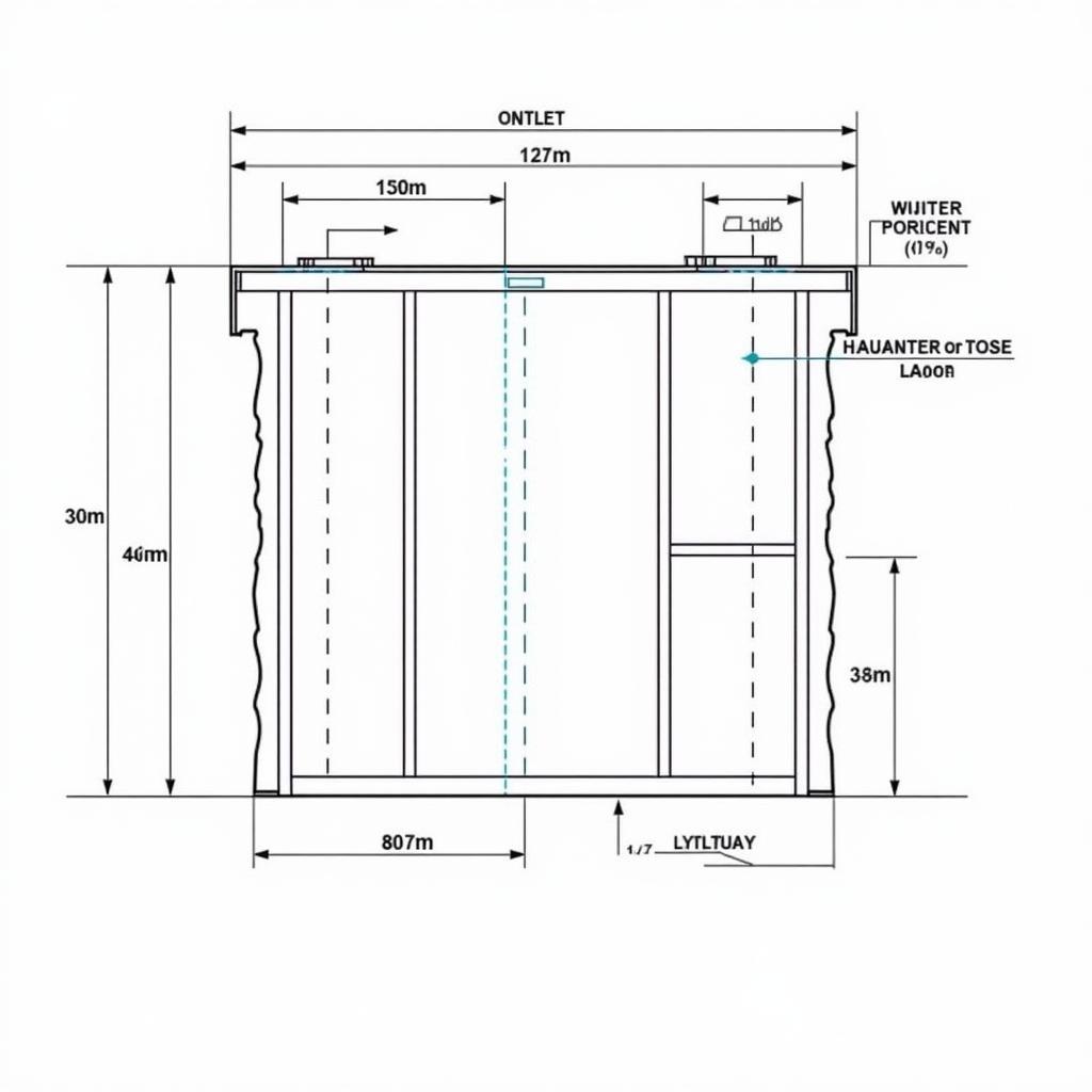 Bản vẽ CAD bể phốt 3 ngăn chi tiết