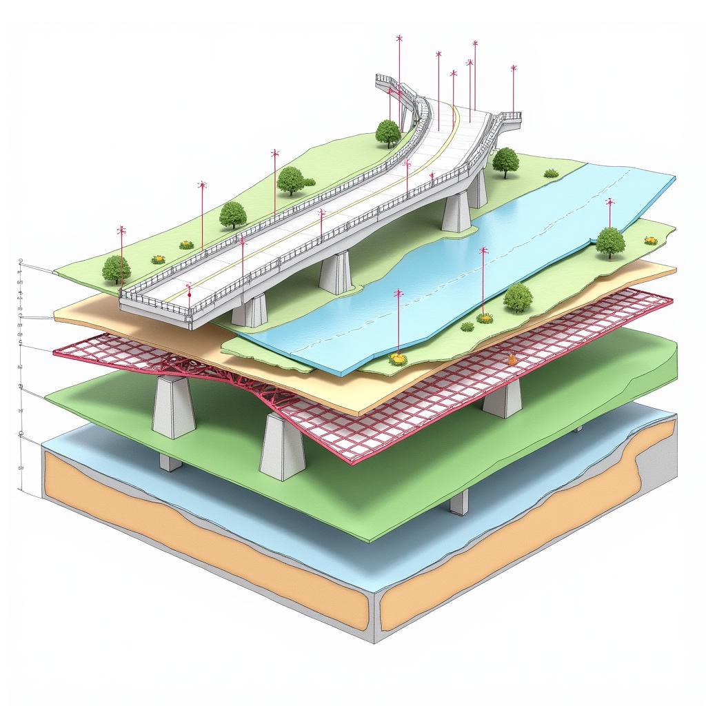 Bản vẽ CAD cầu đường đầy đủ layer