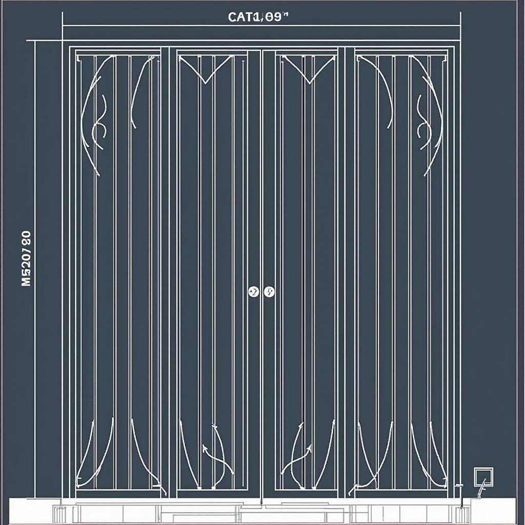 Bản vẽ CAD khung sắt bảo vệ cửa sổ hiện đại