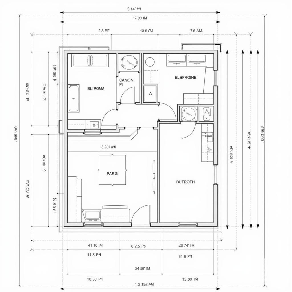 Bản vẽ CAD nhà 1 mê 1 gác lửng