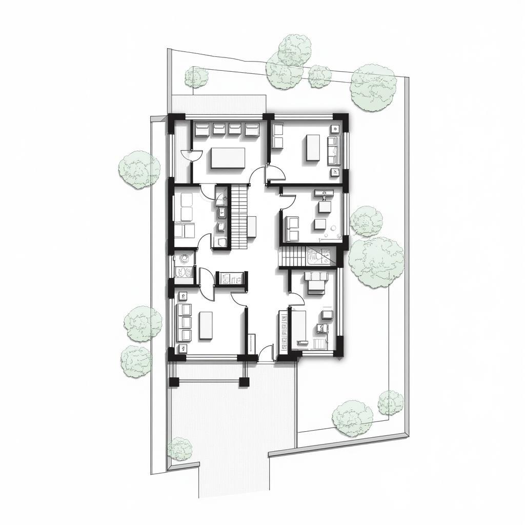 Bản vẽ CAD nhà phố 4x25m phong cách hiện đại