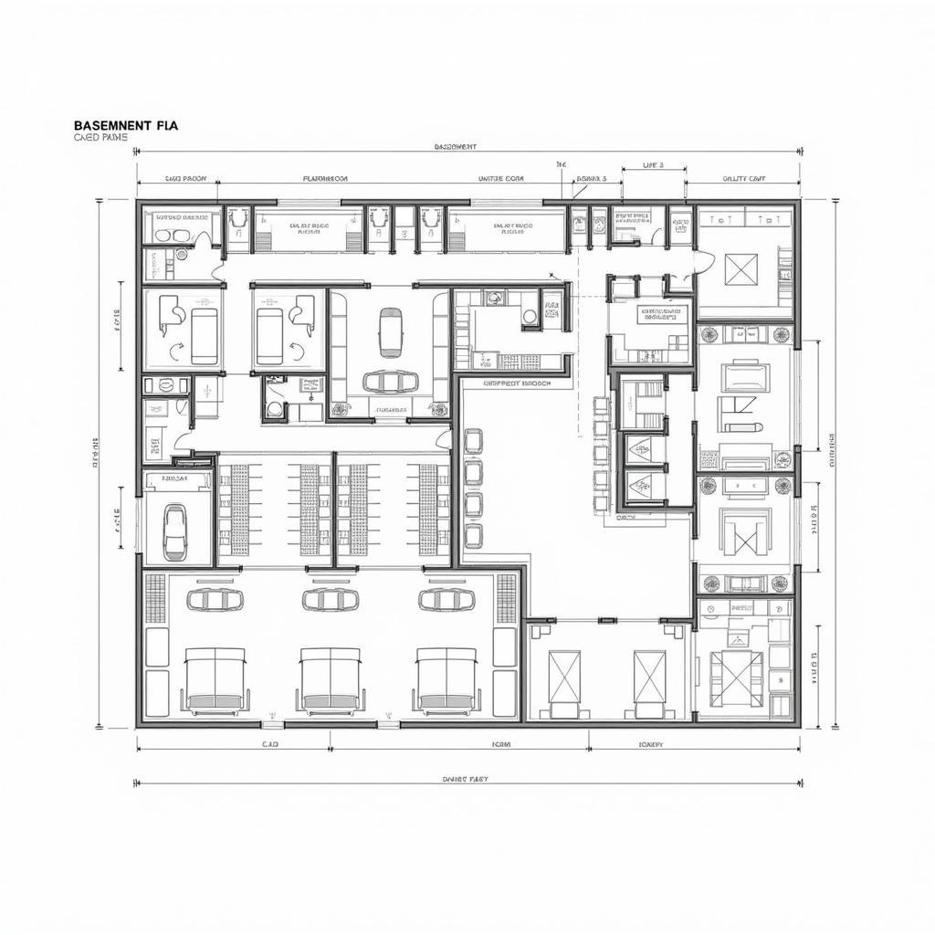 Bản vẽ CAD tầng hầm chung cư hiện đại