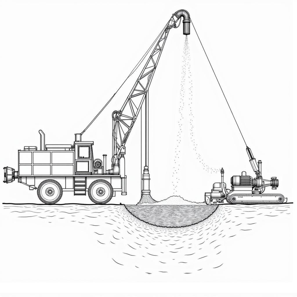 Bản vẽ CAD chi tiết hệ thống hút của tàu hút cát