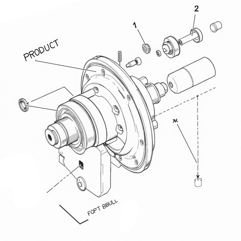 Bản vẽ sản phẩm có dòng chữ "product"