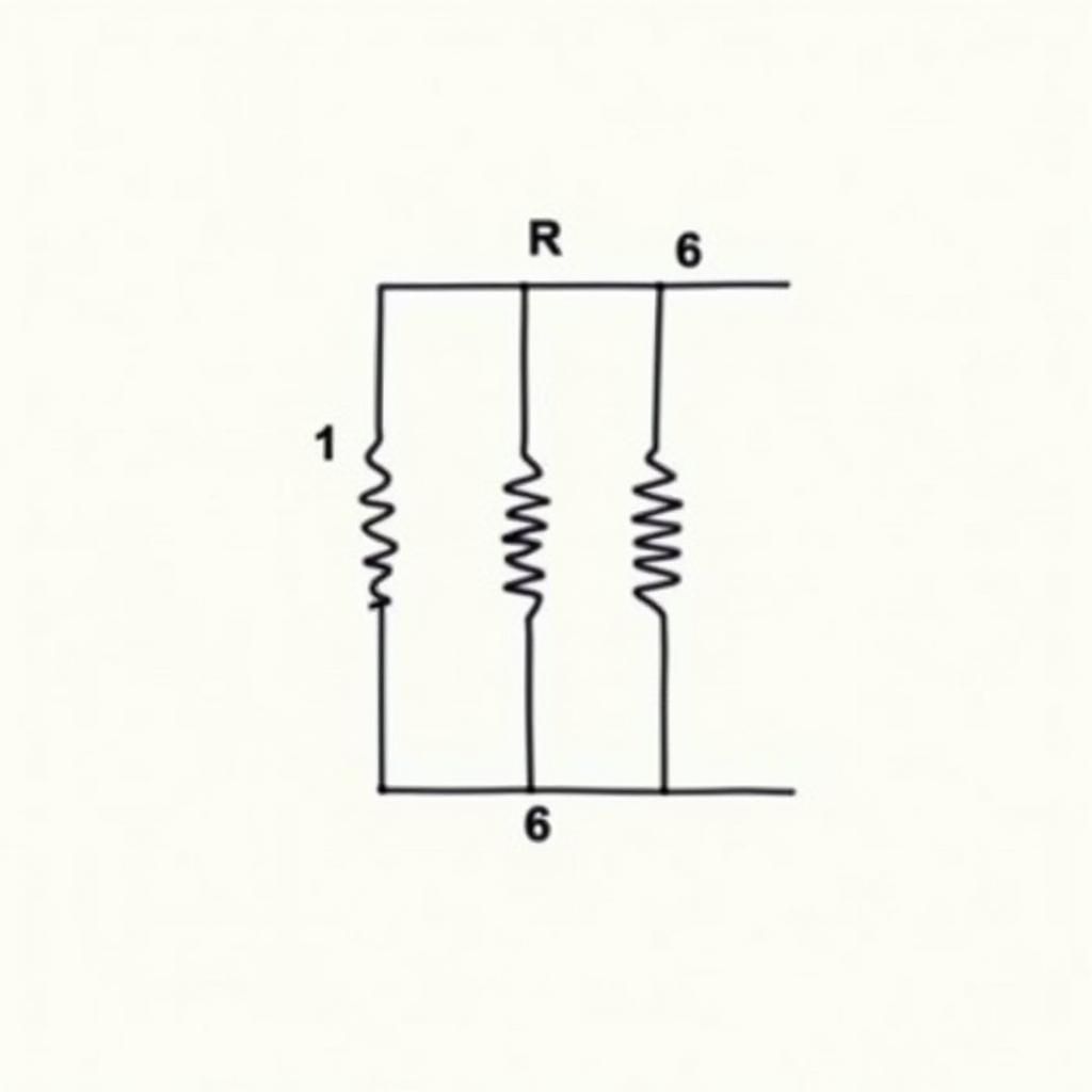 Mạch điện cơ bản với R1 và R2 = 6Ω