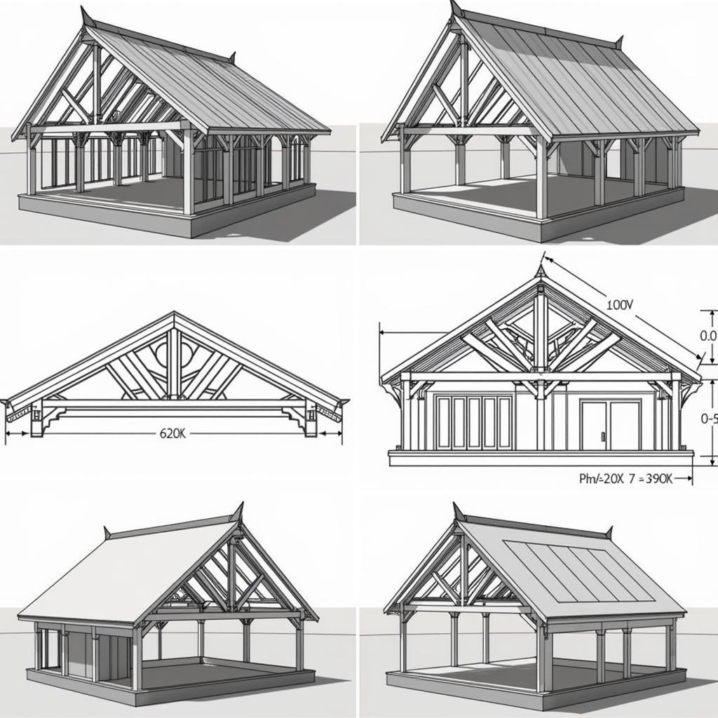 Ứng dụng bản vẽ CAD kết cấu mái thái trong xây dựng