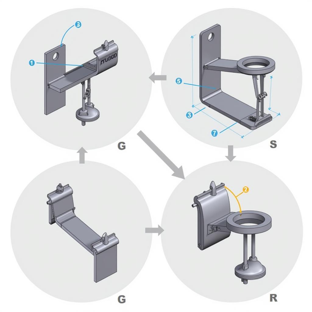 Bản vẽ 3D giá đỡ phức tạp